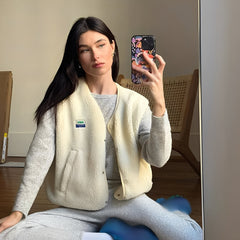 Vanessa - Komfortable und warme Weste in Weiß
