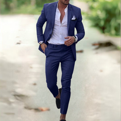 Reinhold™ - Elegante Herrenanzug (Jacke + Hose) in Dunkelblau