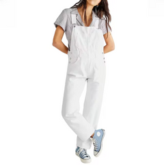 Shaira – Lockerer Jeans-Overall in Weiß