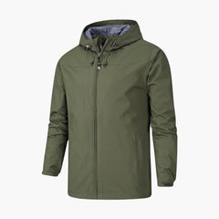 Wasserdichte Regenjacke für Herren mit Atmungsaktivem Material in Grün
