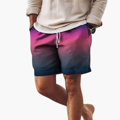 Herren Sommer Shorts mit Kordelzug und Farbverlauf in Lila