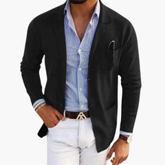 Herren Cardigan Blazer – Elegante Strickjacke für Männer in Schwarz