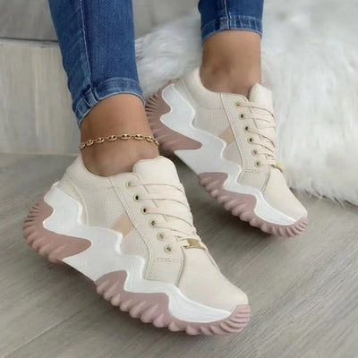 Kasia - Orthopädische Leder‑Sneaker mit Patchwork