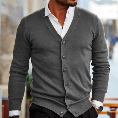 Lässige Strickjacke mit Knöpfen für Männer