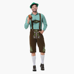 Besticktes Trachten Lederhosen Kostüm für Herren - Oktoberfest 2025 in Grün