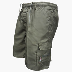 Herren Cargo Shorts mit Taschen und Kordelzug für Sommer in Armeegrün