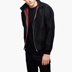 Rippbündchen Harrington Jacke für Herren in Schwarz