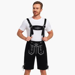 Lederhose mit Hosenträgern für Herren - Oktoberfest 2025 in Schwarz