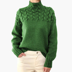 Rollkragen Strickpullover für Damen in Grün