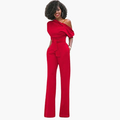 Sofie | Ein-Schulter-Overall für Damen in Rot