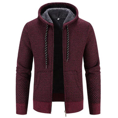 Alarik - Strickjacke für Männer in Weinrot