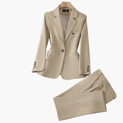 Elegantes Blazer-Set für Frauen - Perfekter Hosenanzug in Beige