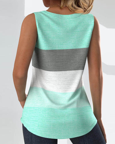 ROMA - Gestreiftes Tanktop mit Knöpfen