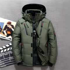 Herren Winterjacke | Steppjacke Mit Kapuze Und Taschen in Grün