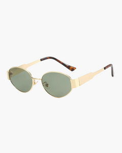 Retro Steampunk Sonnenschutzbrille für Damen | Ovale Rahmen in Gold