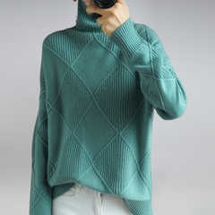 Everly - Strick-Rollkragenpullover in Türkis