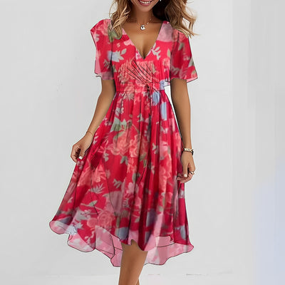 Valerie - V-Ausschnitt-Chiffonkleid für Damen
