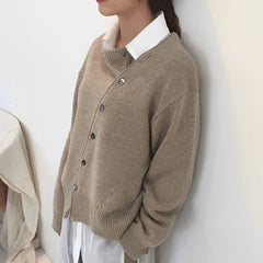 Martha - Kuschelige Kaschmir-Strickjacke in Braun