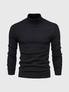 Rollkragen Pullover Herren Baumwolle | Elegant & Bequem in Schwarz