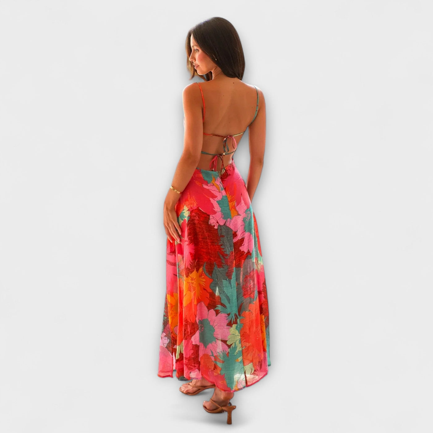 Audrey - Damenkleid mit floralem Design und Trägern - Elegant und Verführerisch