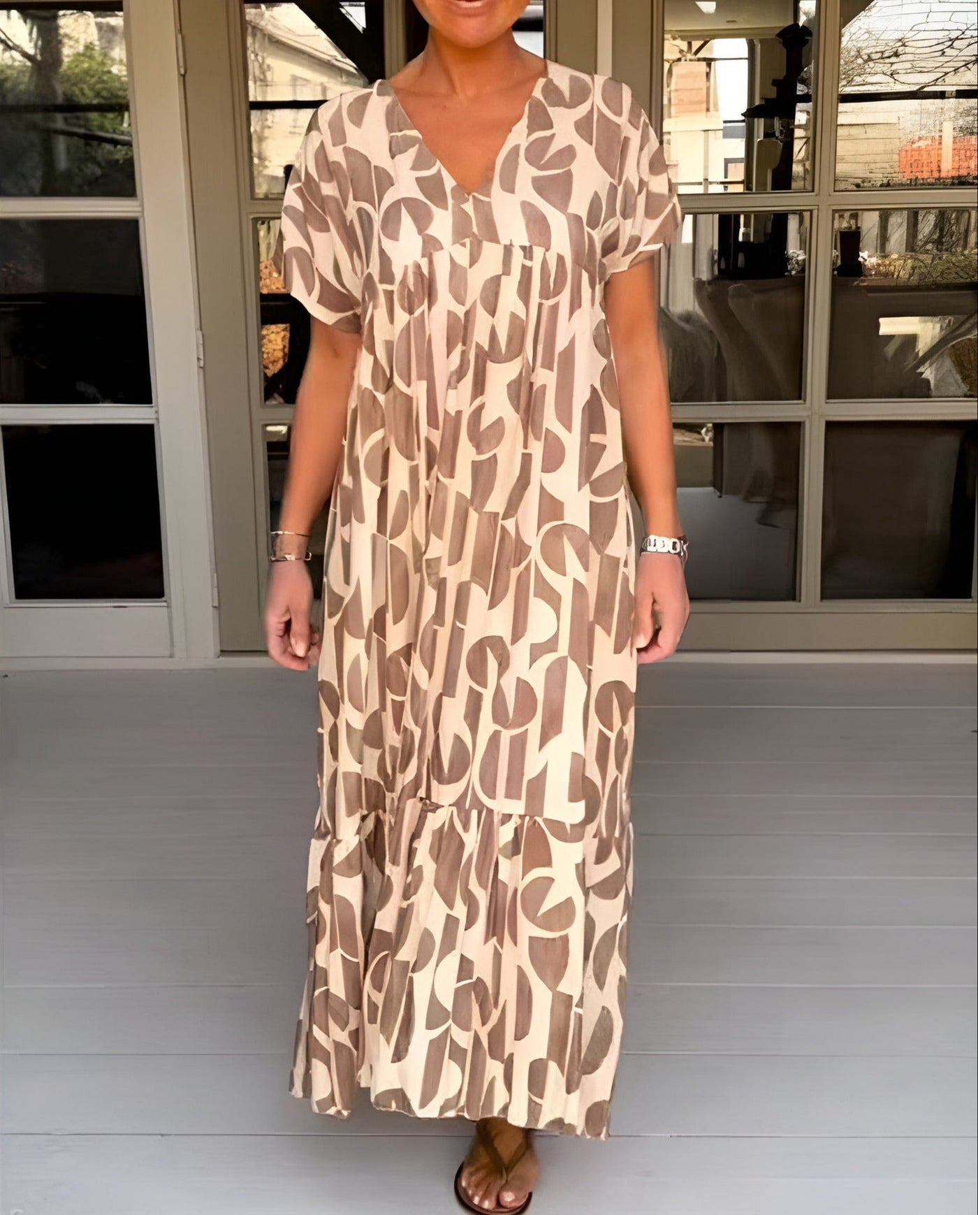 Colette | Flüssiges Kleid mit V-Ausschnitt