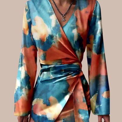 Cicely - Wickelkleid für Damen mit abstraktem Print