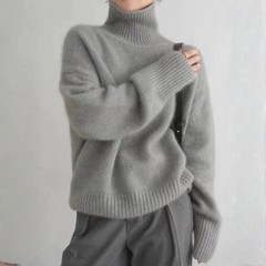 Marais Cashmere Turtleneck Sweater in Grey
