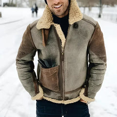 ALFRED - WINTER-NORDLEDERJACKE in Grau