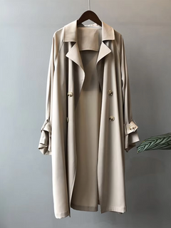 Trenchcoat Damen | Doppelreihe Mit Reverskragen in Beige