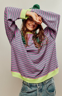 Damen Lässig Rundhals Langarm Shirt Pullover in Grün