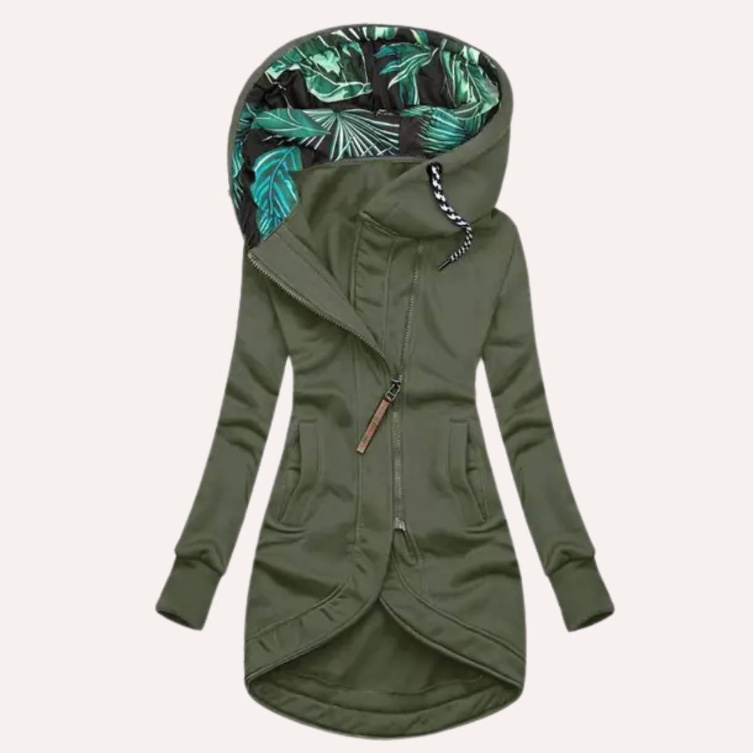 Damen Fleece Jacke mit Kapuze | Elegante