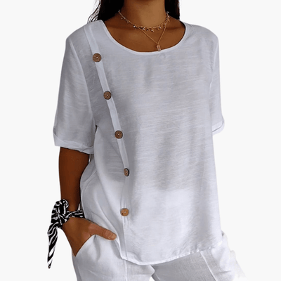 Bluse für Damen mit seitlichen Knöpfen – Elegant & Leicht