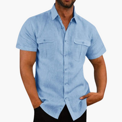 Janik | Kurzarmhemd in Blau