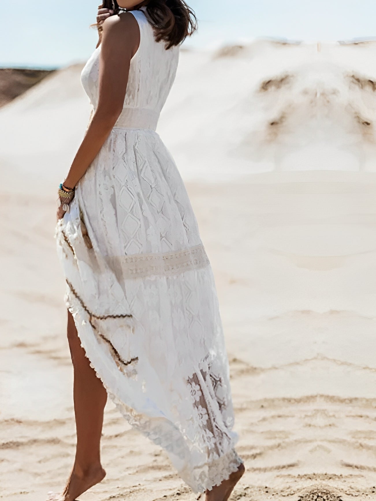 Eugenie - Boho-Maxikleid aus Spitze für Damen