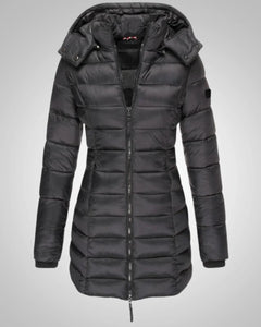 Jessica | Damen Winter Kapuze Daunenjacke in Schwarz