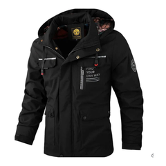 Herren Winterjacke | Kapuzenjacke Mit Taschen in Schwarz