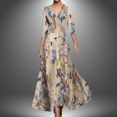 Anneliese©️ | Langes, kunsthandwerkliches Damenkleid mit eleganter Optik