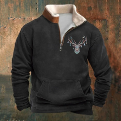 Yvo® | Quarto Reißverschluss Pullover in Schwarz