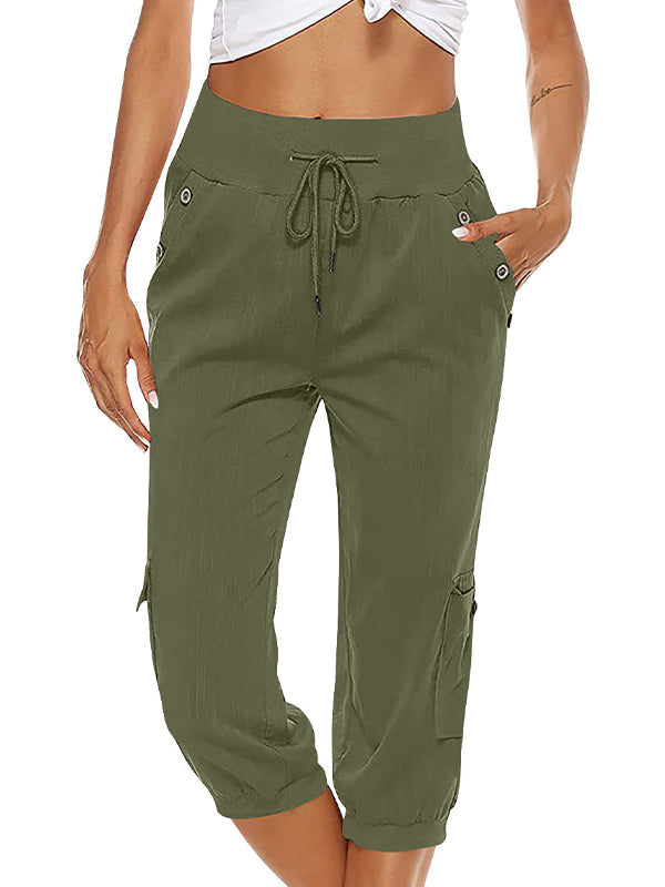 Kordelzug Hose mit Taschen für Damen