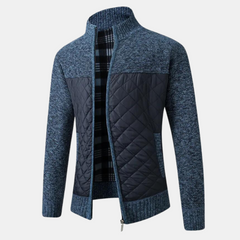 Uffe - Strickjacke mit Stehkragen in Blau