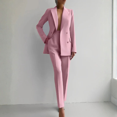 Elke | Damen Zweiteiler Blazer Hosen Set in Rosa
