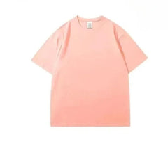 Baumwoll-T-Shirt mit kurzen, lockeren Ärmeln in Rosa