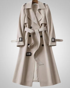 Elisabeth | Damen Klassisches Karomuster Trenchcoat in Beige