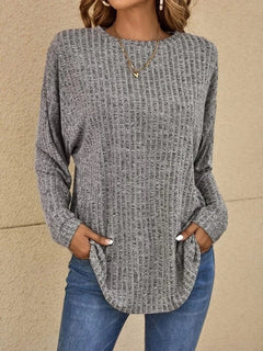 Ylva - Langärmeliger Freizeitpullover in Grau