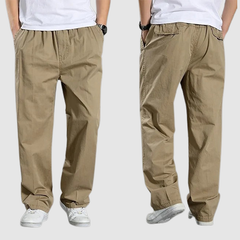 Conrad - Elastische Taille Gerade Herren Cargo-Hose in Khaki