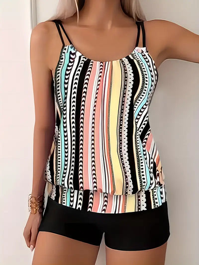 Libby® | Gestreifter Tankini mit Aufdruck