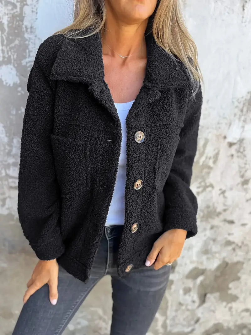 Damen Winter Teddy Mantel | Langarm