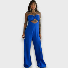 Salome – Jumpsuit mit Cut-out und Rückendetail in Blau