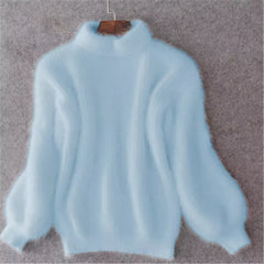 Sif - Vintage-Rollkragenpullover in Blau