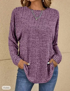 Ylva - Langärmeliger Freizeitpullover in Lila